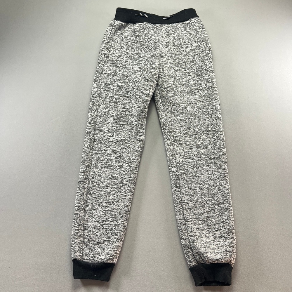 Boys Fleece Jogger Pants 24 Marled Gray Drawstring Waist Athleisure Running